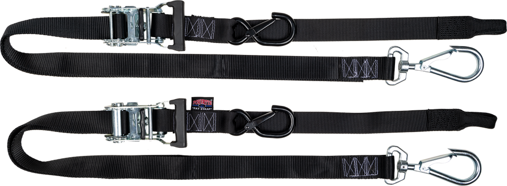 Tie Down Rat Sec Hooks/Swivel 1.5"X6' Blk/Blk W/Storage Bag
