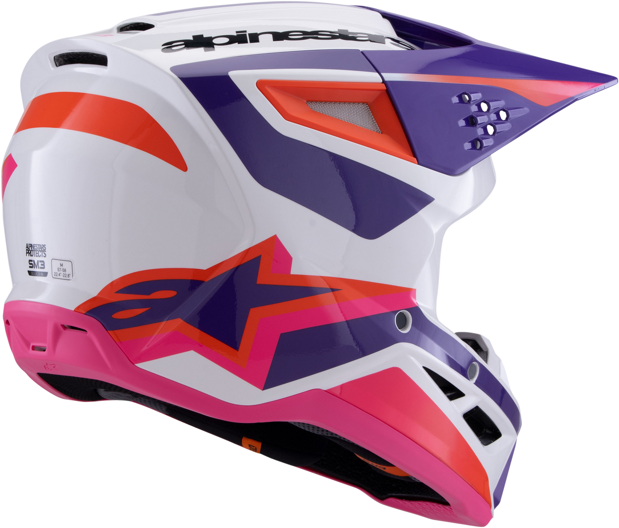 Sm3 Heat Helmet White/Purple/Pink Glossy Xl