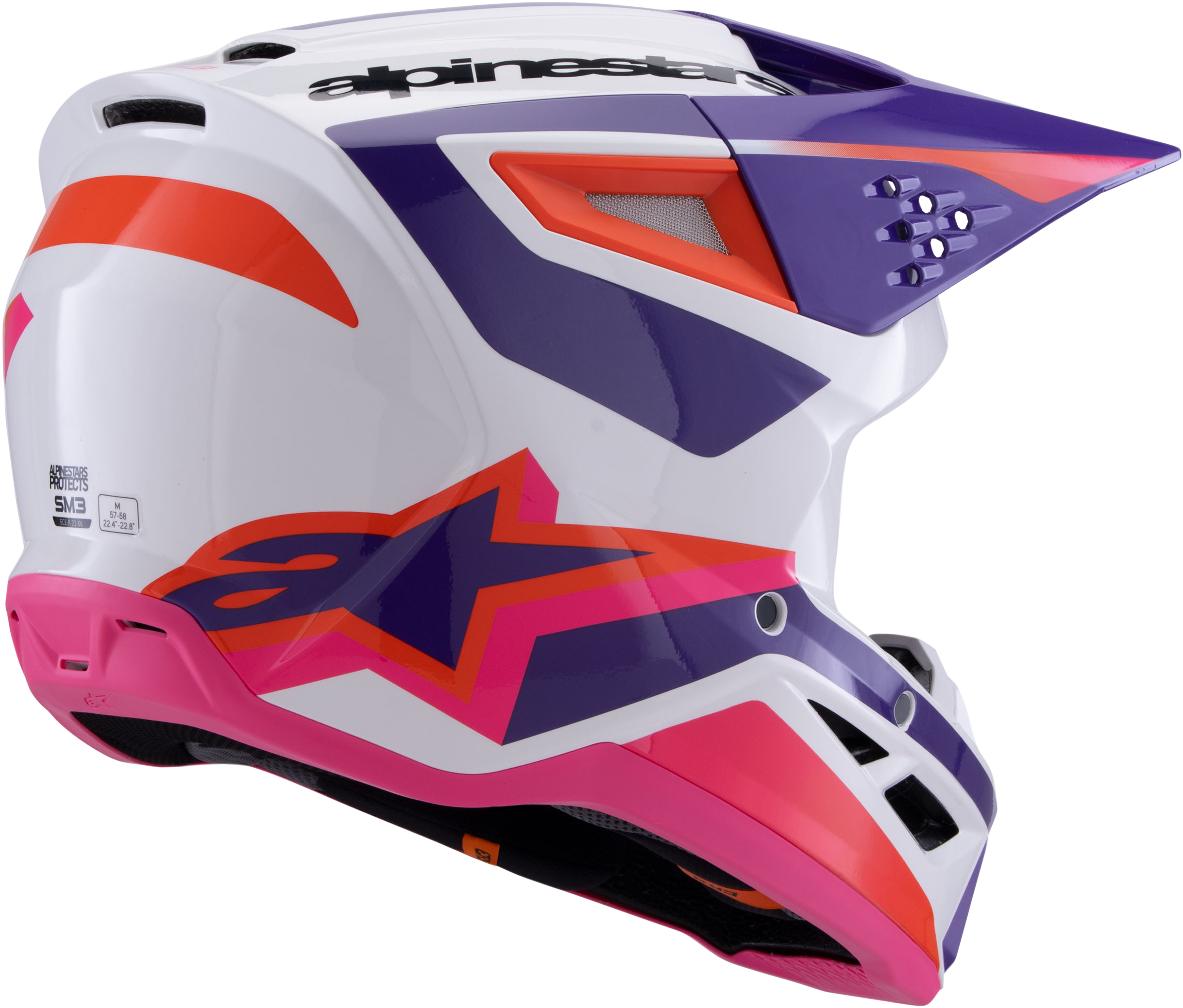 Sm3 Heat Helmet White/Purple/Pink Glossy Md
