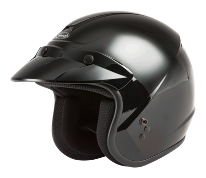 Of 2 Open Face Helmet Black Lg