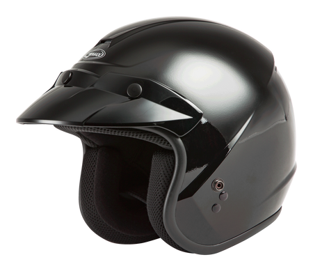 Of 2 Open Face Helmet Black Lg