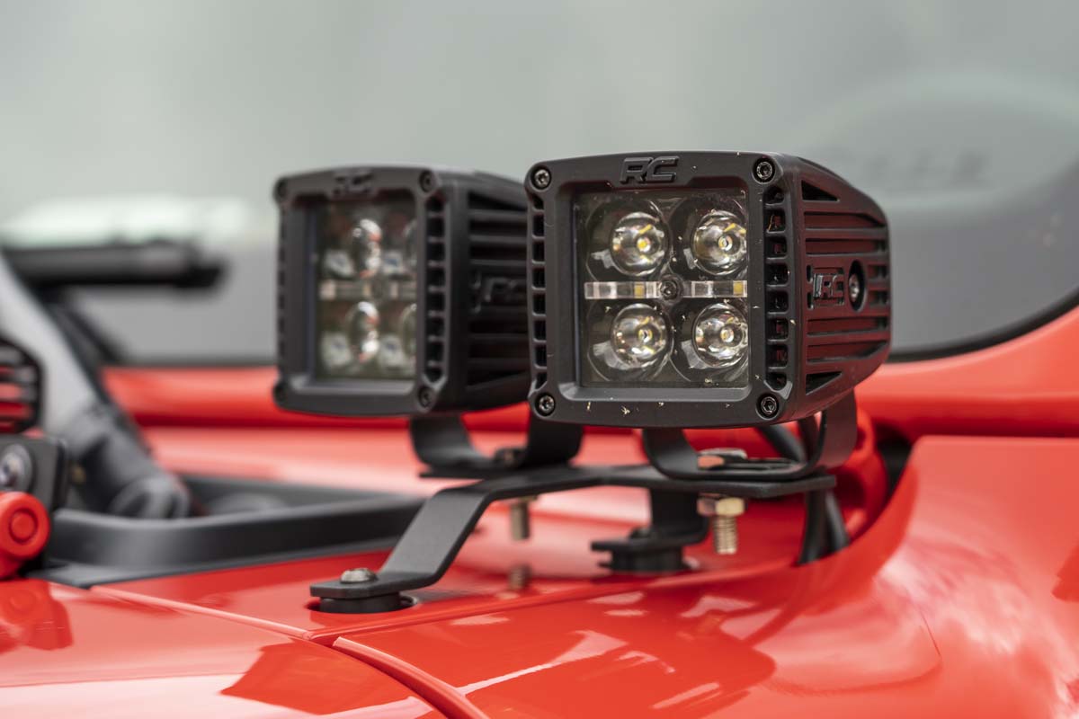 LED Light Kit | Quad | Cowl Mount | 2" Black | White DRL | Jeep Gladiator JT/Wrangler JL (18-25) | 70824