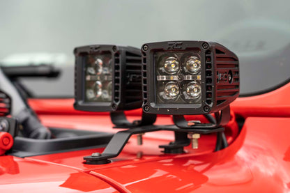 Quad LED Light Kit | Cowl Mount | 2" Black Pairs | Spot | Jeep Gladiator JT/Wrangler JL (18-25) | 70822