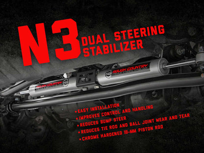 N3 Steering Stabilizer | Dual | 2-8 Inch Lift | Ford Excursion (00-05)/Super Duty (99-04) | 8749030