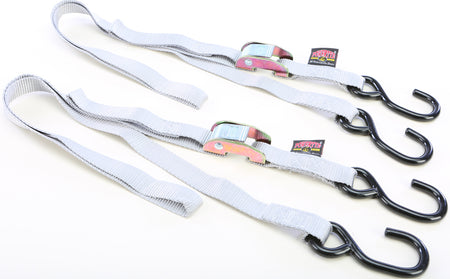 Tie Down Cam S Hook 1"X5.5' Silver Pair