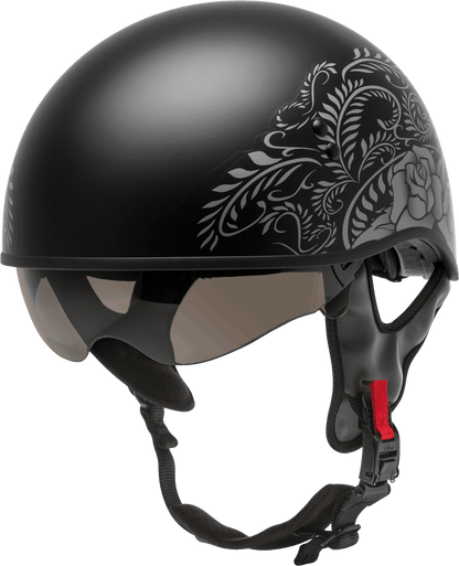 Hh 65 Half Helmet Rose Naked Matte Black/Silver Xs