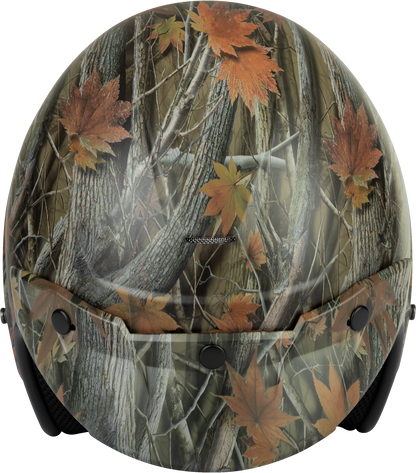 Of 2 Open Face Helmet Leaf Camo Lg