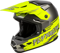 Fly Racing Kinetic Surge Youth Helmet – Grey / Hi-Vis Yellow