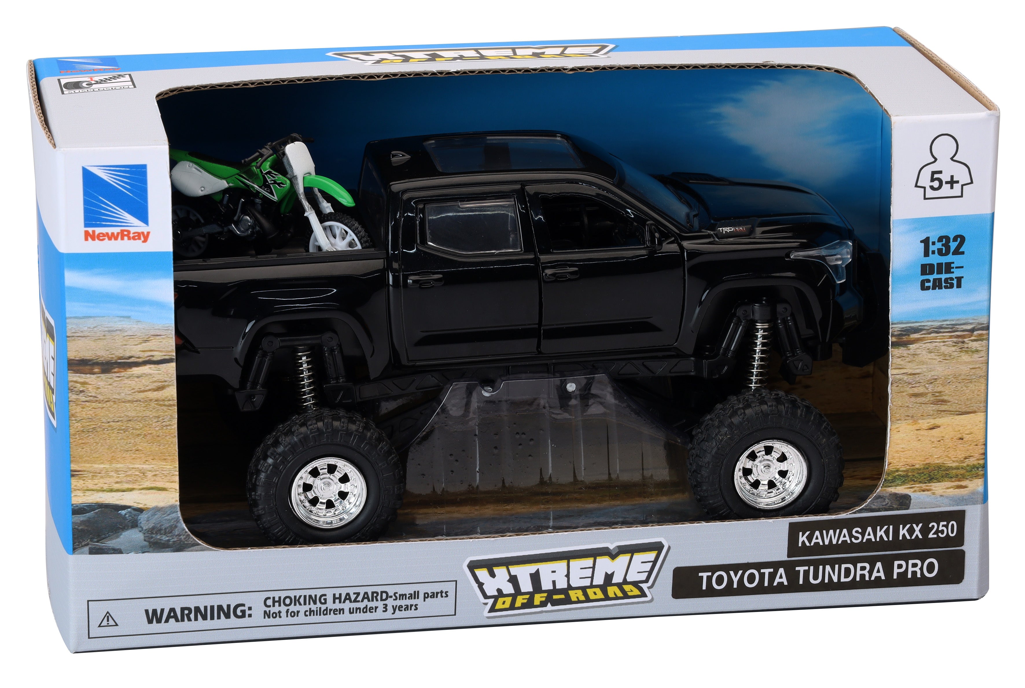 Replica 4x4 Truck/Dirt Bike Blk Tundra Kawasaki