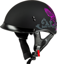 Hh 65 Corvus Helmet W/Peak Matte Black/Purple/Grey Lg