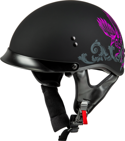 Hh 65 Corvus Helmet W/Peak Matte Black/Purple/Grey Lg