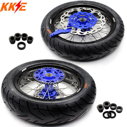 KKE 3.5/4.25*17inch Wheels Tires For 2003-2025 KTM SX SX-F XC EXC EXC-F Husqvarna Husaberg Blue & Black