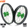 KKE 1.6*21 & 2.15*19 Wheels Rims Fit Kawasaki KX450 2019-2025 KX450X 2021-2025 Green Nipples