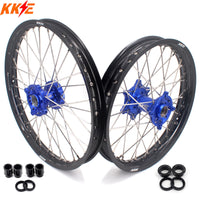 KKE 1.6*21 & 2.15*19 Wheels Rims Fit Kawasaki KX450 2019-2025 KX450X 2021-2025 Blue Hubs
