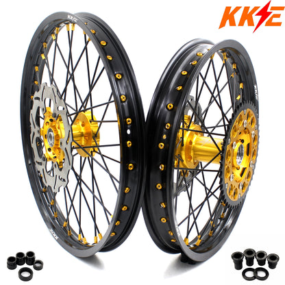 KKE 21 & 18 Enduro Wheels For SUZUKI RM125 RM250 1996-2000 Gold Black