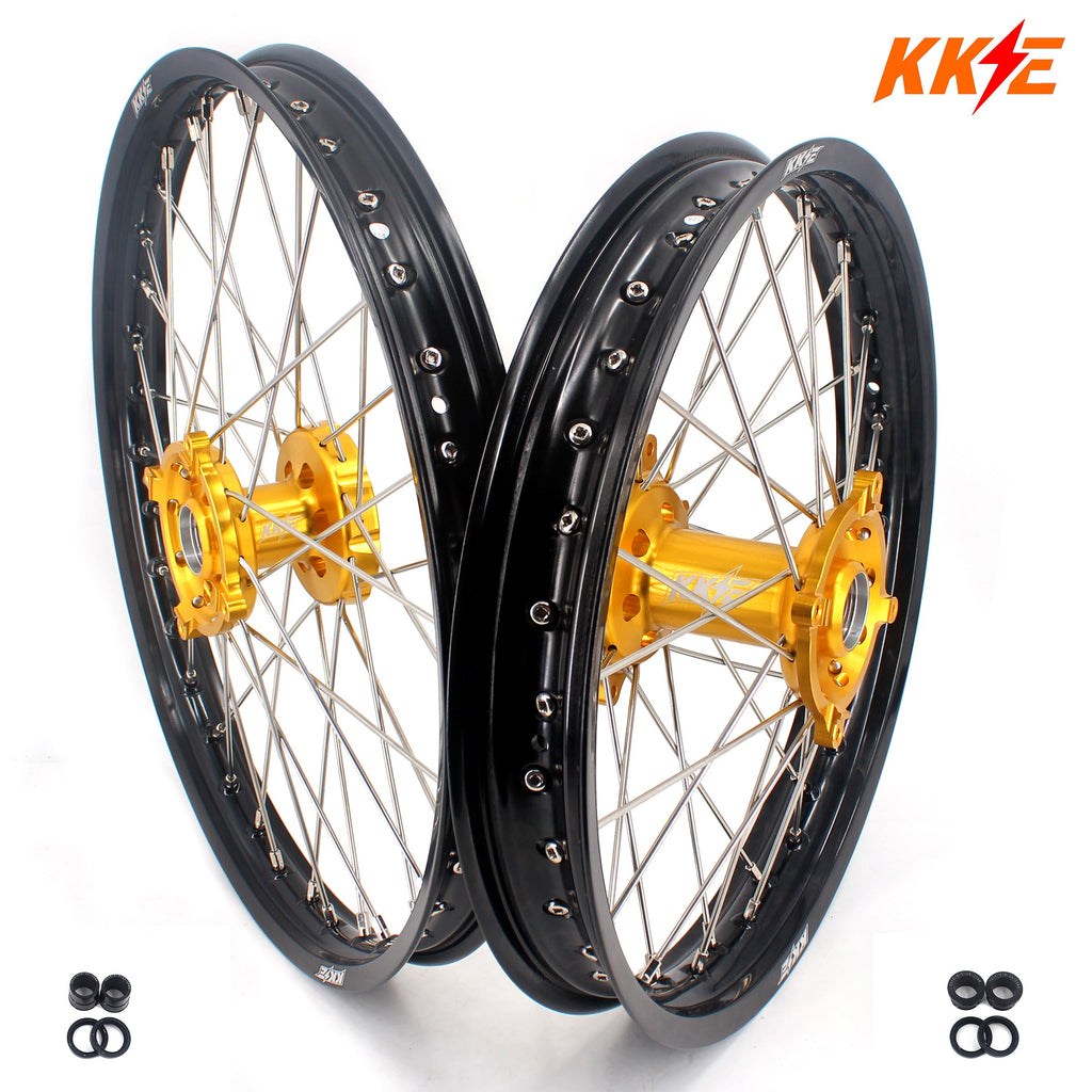 KKE 21 & 19 Wheels for Suzuki RMZ250 2007 RMZ450 2005-2025 Gold&Black