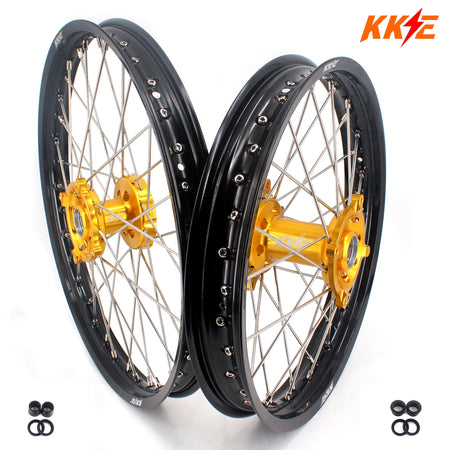 KKE 21 & 19 Wheels for Suzuki RMZ250 2007 RMZ450 2005-2025 Gold&Black