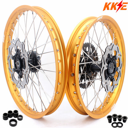 KKE 21 & 19 Dirt Bike Gold Rims for Suzuki RM125 2001-2007 RM250 2008