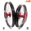 KKE 21 & 19 Wheels for Suzuki RMZ250 2007-2025 RMZ450 2005-2025 Red Nipples