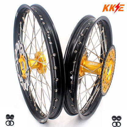 KKE 21 & 19 Wheels for Suzuki RMZ250 2007 RMZ450 2005-2025 Gold&Black