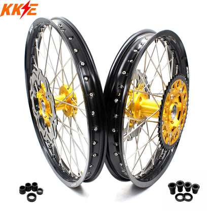 KKE 21 & 19 Wheels for Suzuki RMZ250 2007 RMZ450 2005-2025 Gold&Black
