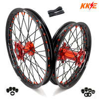 KKE 21" 18" Cast Enduro Wheels For KTM EXC EXC-F EXC-E 2003-2025 Black Spokes