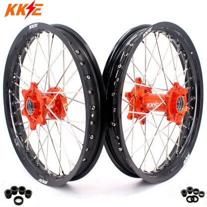 KKE 1.85*19 & 2.15*19 Flat Track Wheels for KTM EXC EXC-F EXC-W 125-530CC 2003-2025 Spoked Rims