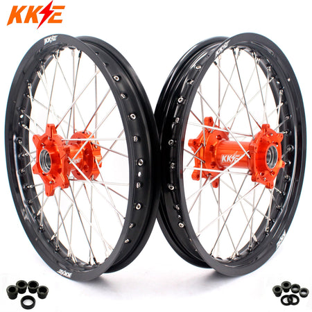 KKE 1.85*19 & 2.15*19 Flat Track Wheels for KTM EXC EXC-F EXC-W 125-530CC 2003-2025 Spoked Rims
