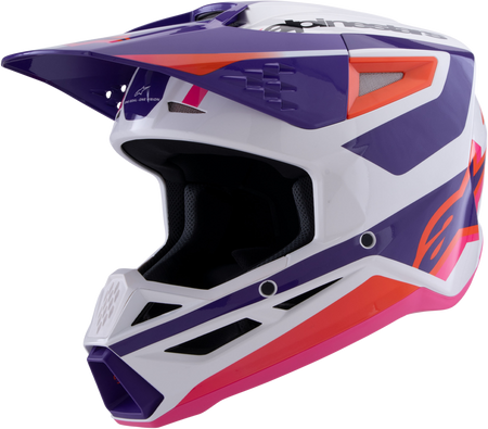 Sm3 Heat Helmet White/Purple/Pink Glossy Xl