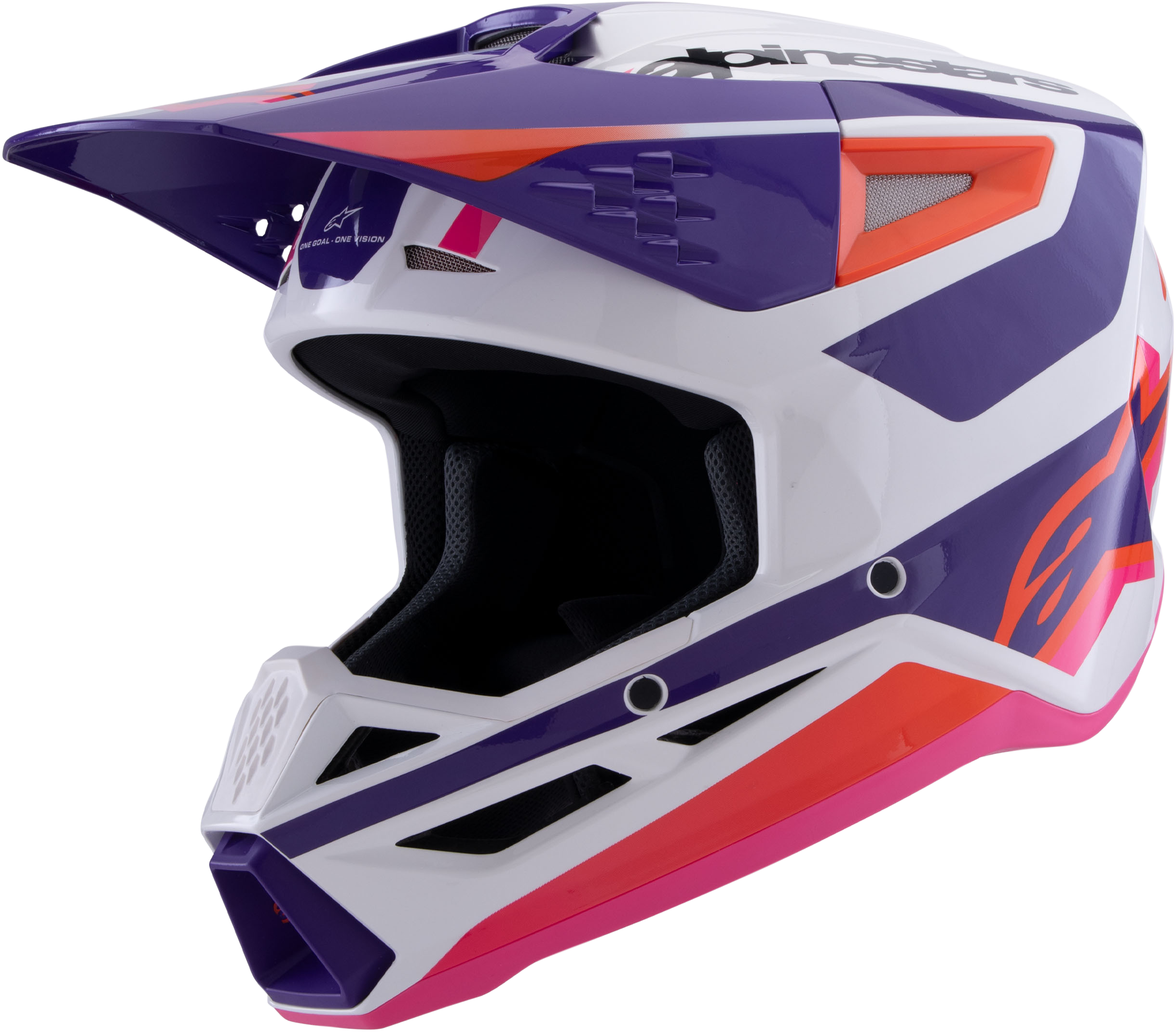 Sm3 Heat Helmet White/Purple/Pink Glossy Md