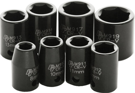 8 Pc 3/8" Met Imp Skt Set Shallow