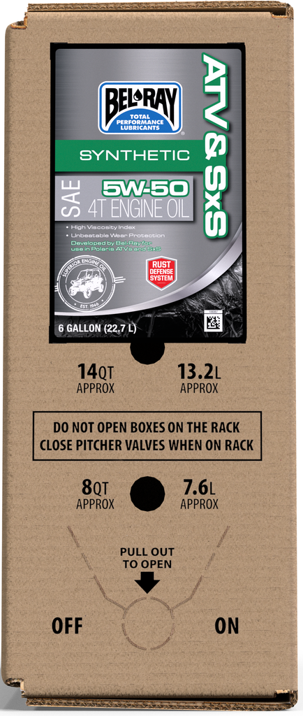 BEL-RAY Synthetic 5W-50 Oil - 6 Gallon Bag in Box (Part No. 302664150033)