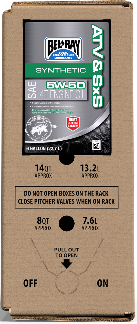 BEL-RAY Synthetic 5W-50 Oil - 6 Gallon Bag in Box (Part No. 302664150033)