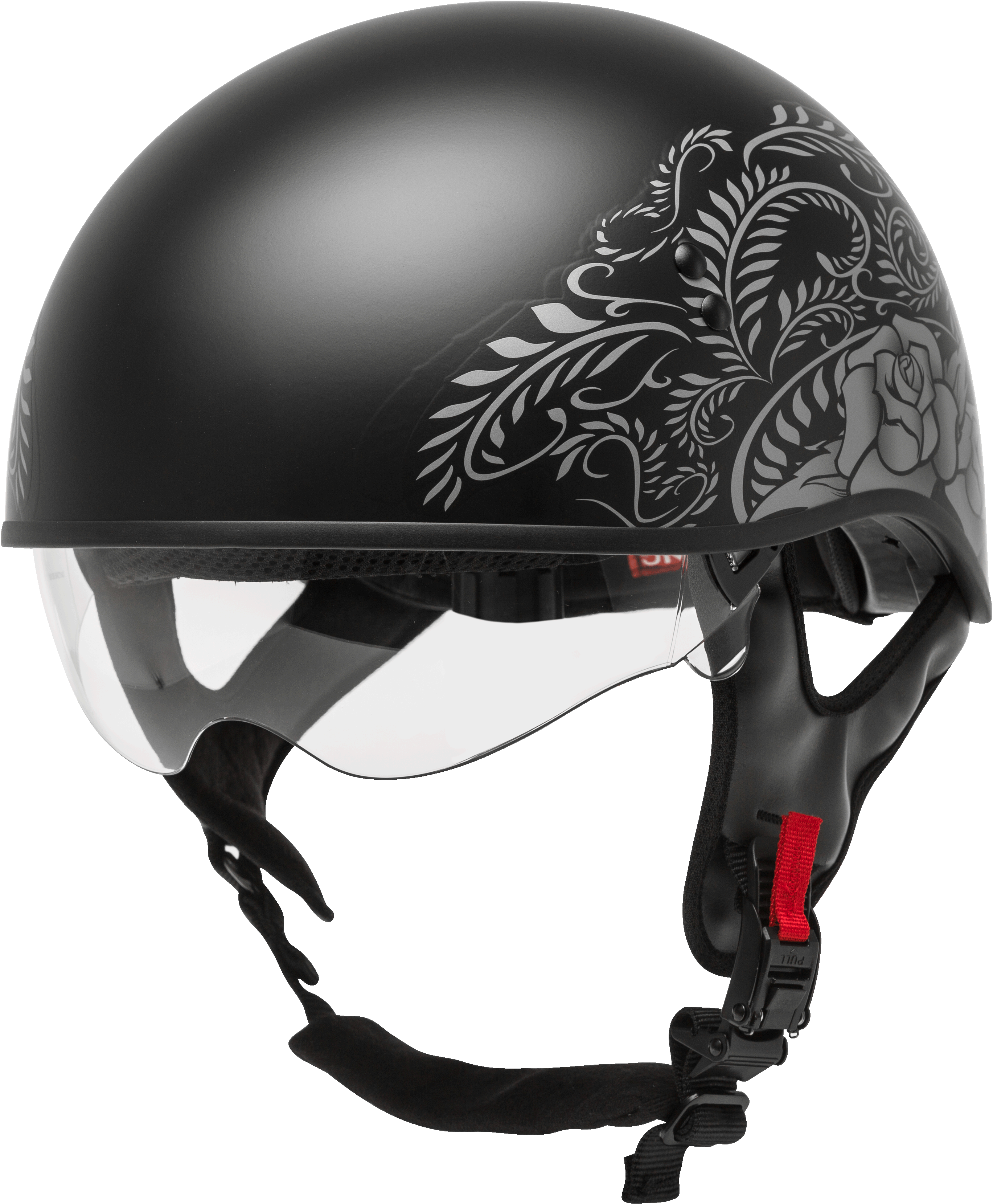 Hh 65 Half Helmet Rose Naked Matte Black/Silver Xs
