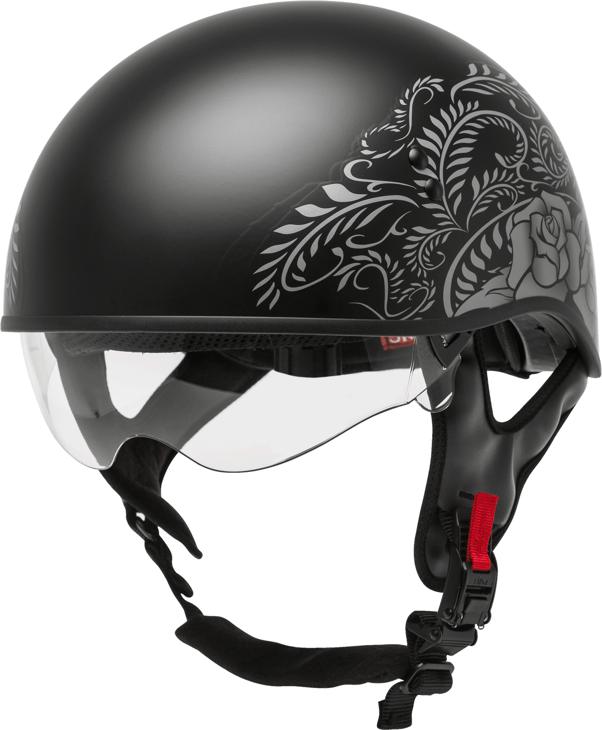 Hh 65 Half Helmet Rose Naked Matte Black/Silver Xl