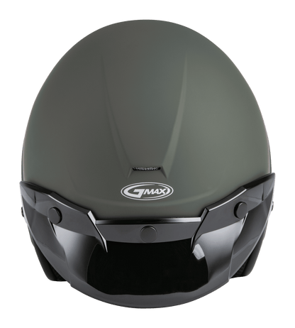 Of 2 Open Face Helmet Matte Green Xl
