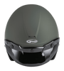 Of 2 Open Face Helmet Matte Green Sm