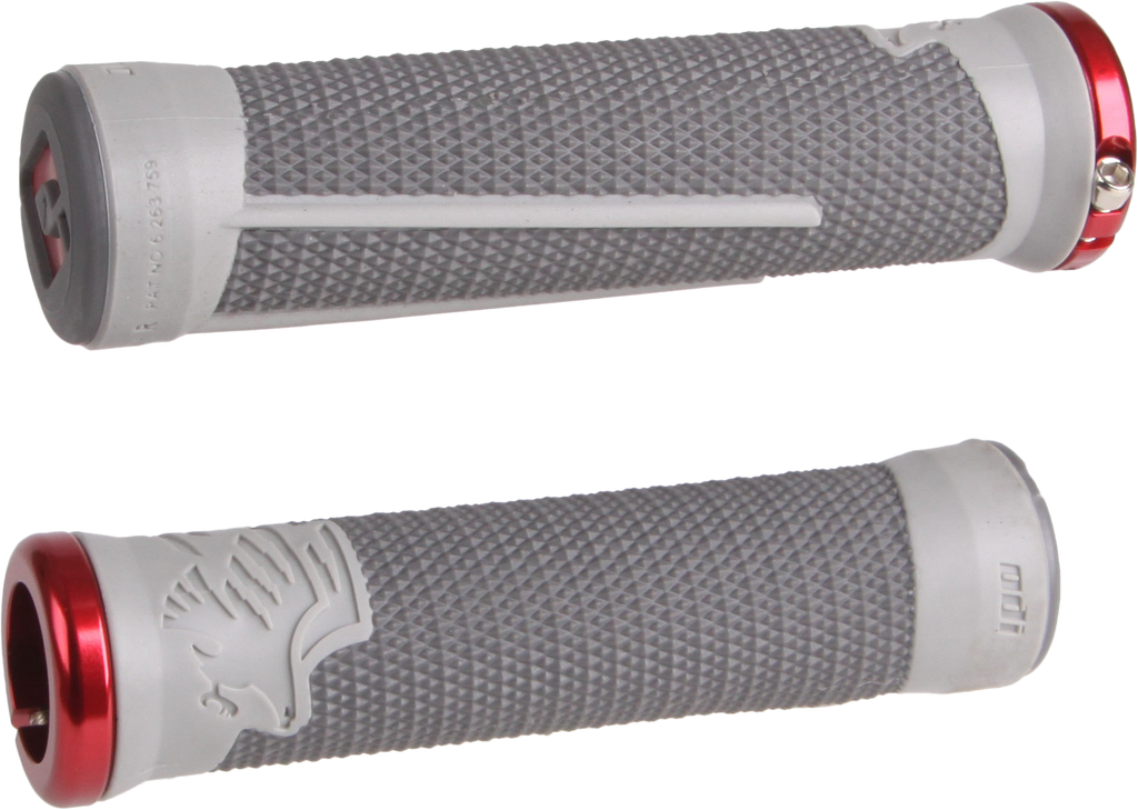 Ag 2 Mtb/Bmx Grips Graphite/Cool Grey W/Red