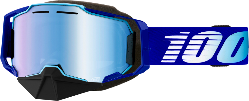 Armega Snowmobile Goggle Blue W/ Blue Mirror Lens