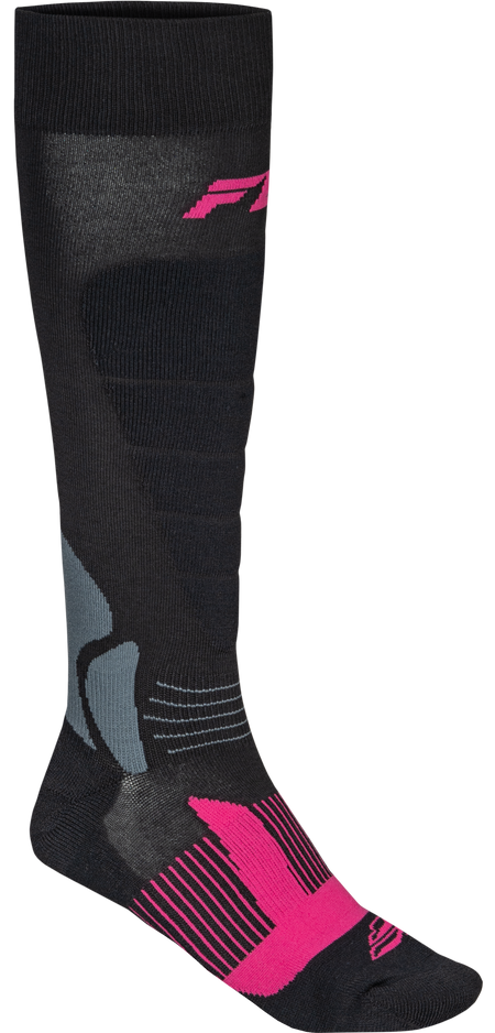 Snow Heavyweight Wool Sock Black/Pink Lg/Xl