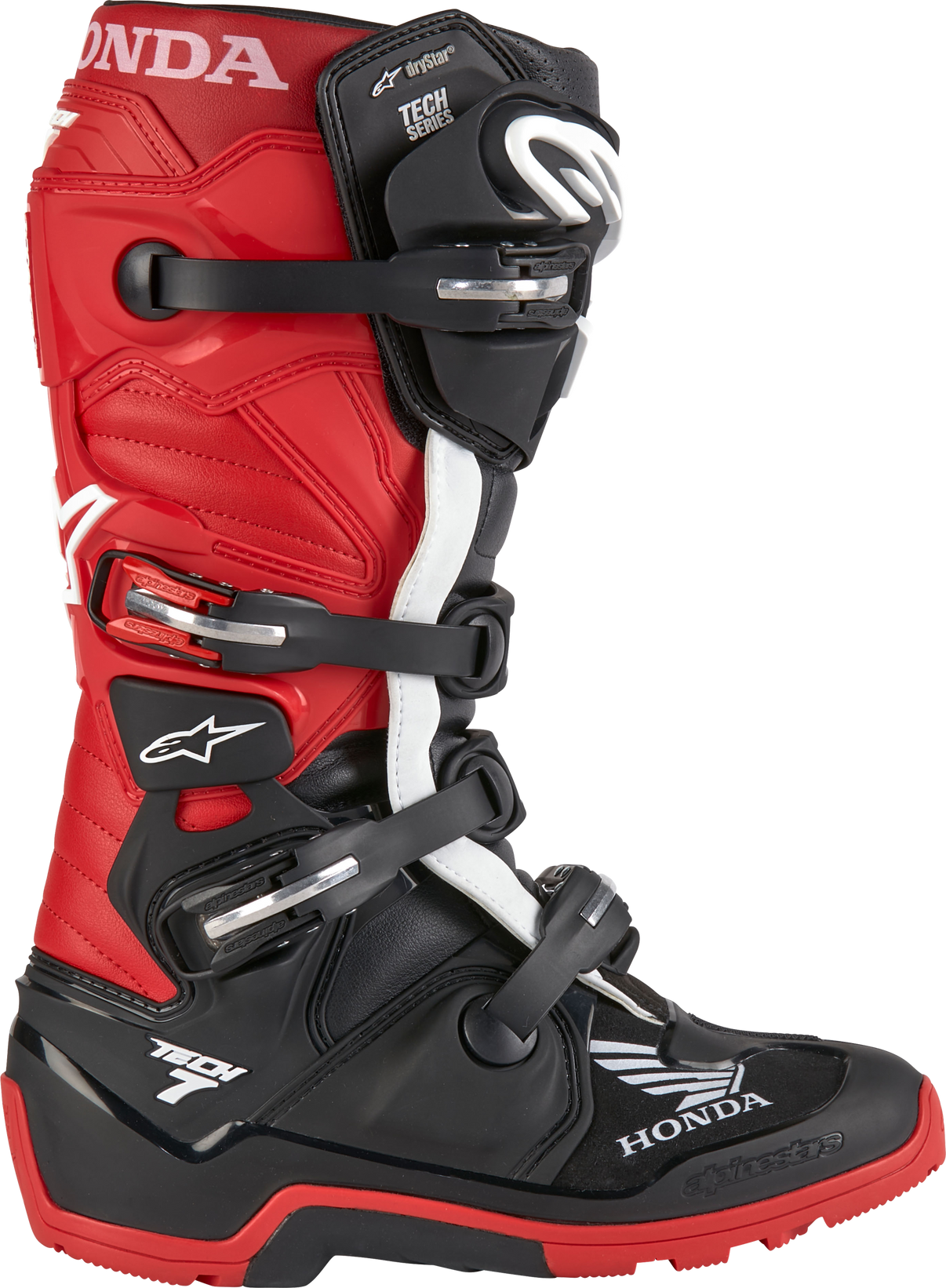 Honda Tech 7 Enduro Drystar Black/Bright Red Sz 16