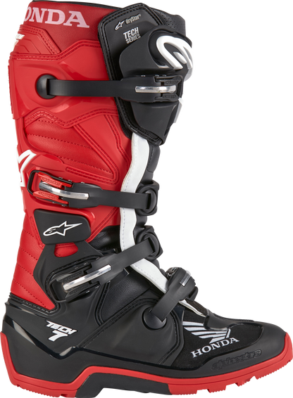 Honda Tech 7 Enduro Drystar Black/Bright Red Sz 16
