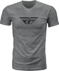 Fly F Wing Tee Dark Grey Heather Md