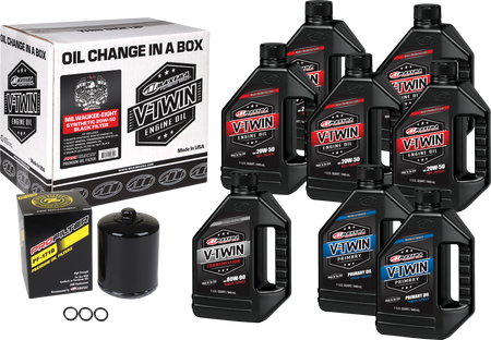 V Twin Syn Oil Change Kit M8 Black Filer