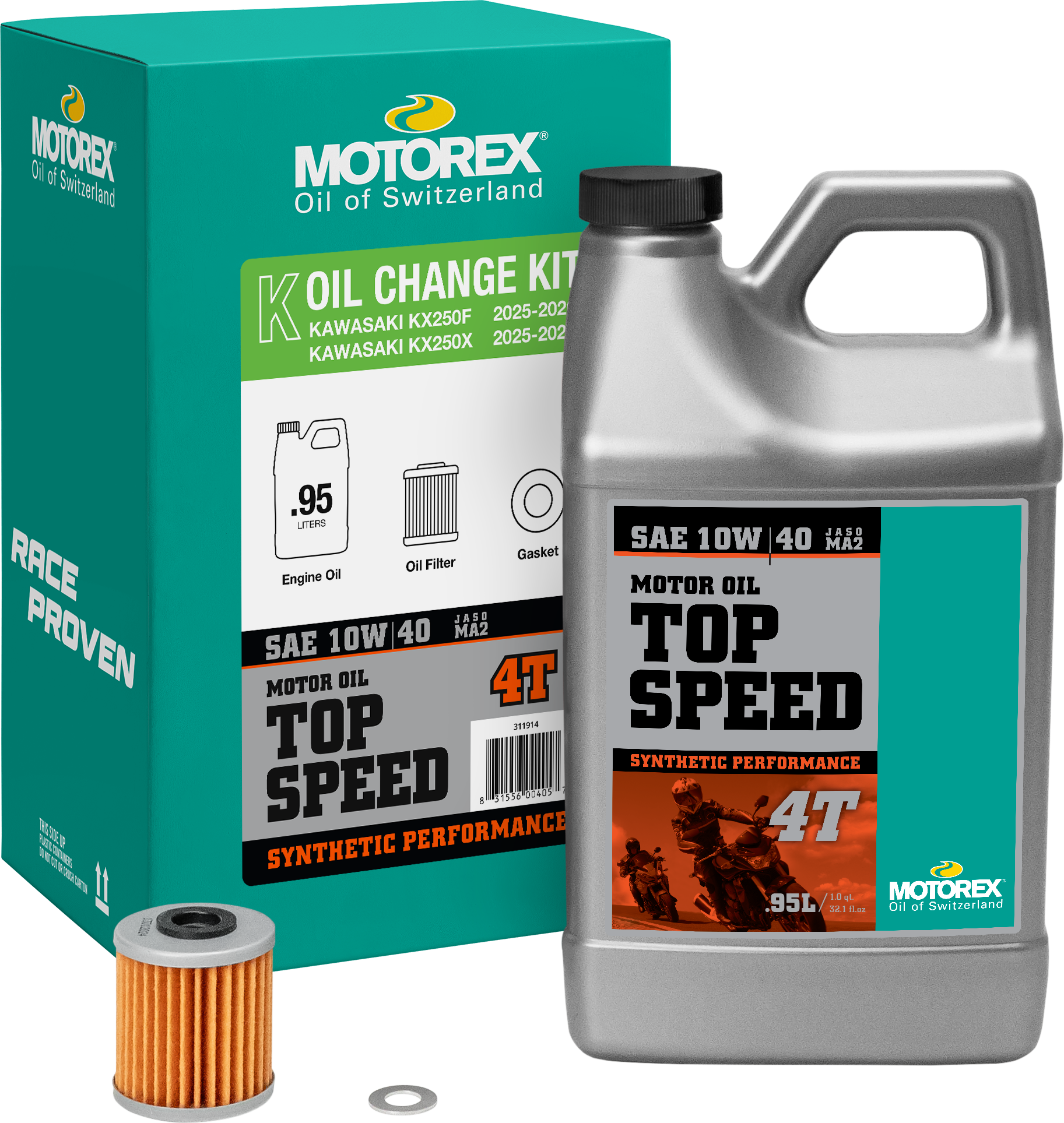 Top Speed Oil Change Kit 0.95l 10w40 Kaw