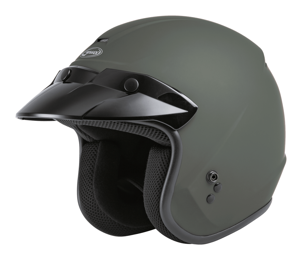 Of 2 Open Face Helmet Matte Green Sm