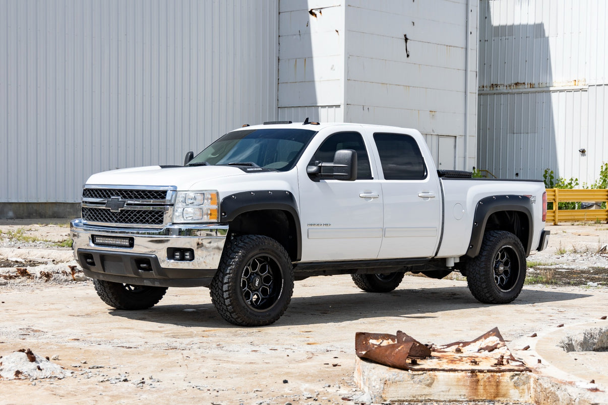 Pocket Fender Flares | GBA Black | Chevy Silverado 1500/2500HD/3500HD (07-14) | F-C10714B-GBA