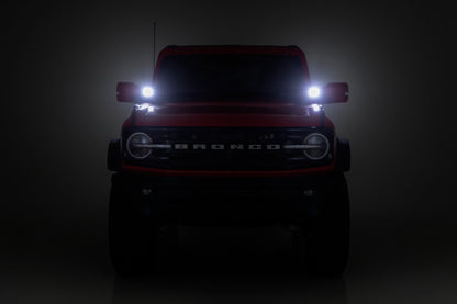 LED Light Kit | Ditch Mount | 3.5" Black Round Pair | Amber DRL | Ford Bronco (21-25) | 71078
