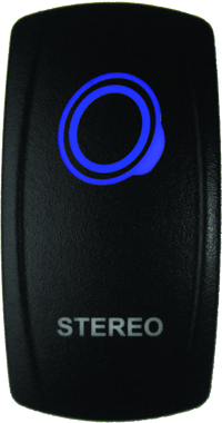 DragonFire Racing Lighted Switch Stereo On/Off Blue
