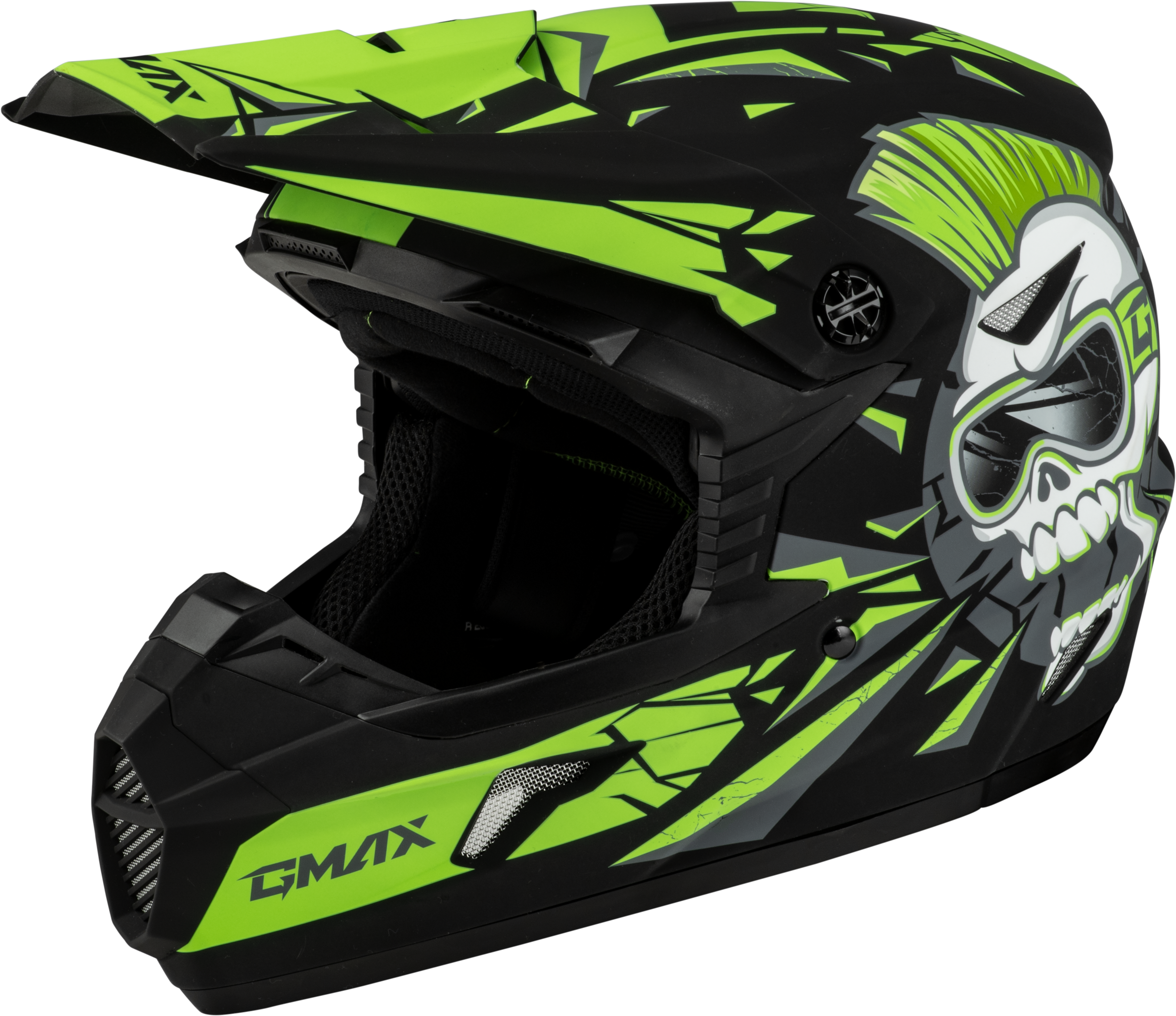 Youth Mx 46y Unstable Helmet Matte Black/Green Ys